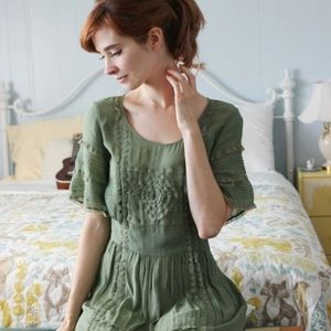 Anthropologie LIL "laced with grace" silk dress